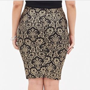 Black and Gold Baroque Skirt